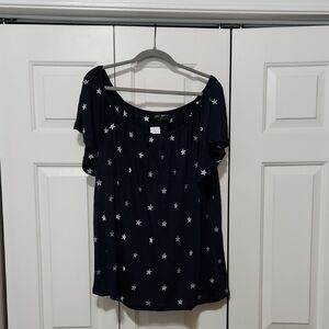 Lane Bryant Dark Blue Starry Blouse